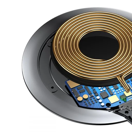 Baseus Metal Vezeték nélküli Qi gyorstöltő fekete színben - 4