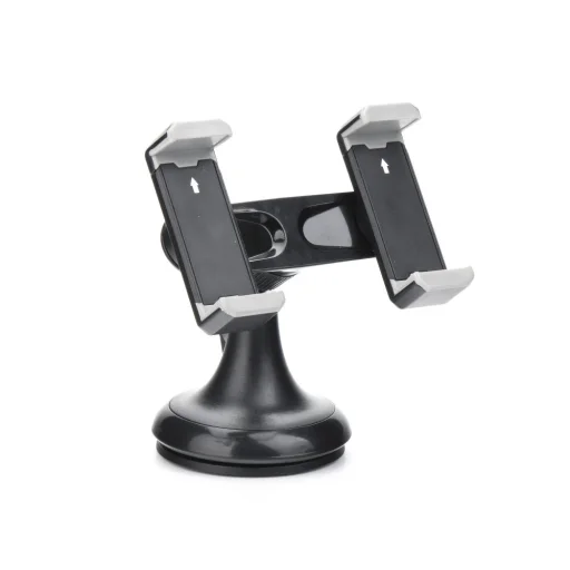 Univerzális dupla autós telefontartó fekete színben - 2