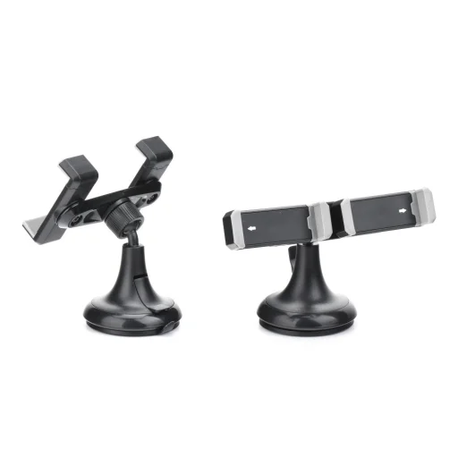Univerzális dupla autós telefontartó fekete színben - 1