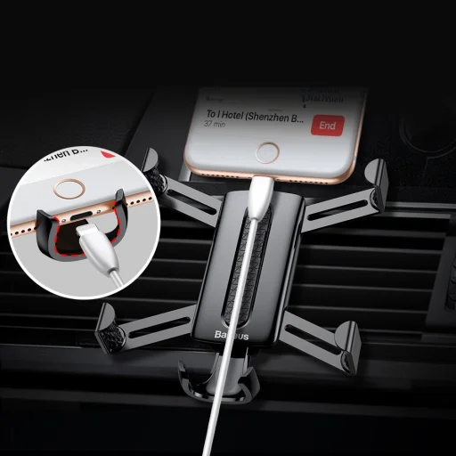 Baseus Spiderman Gravity autós telefontartó fekete színben - 11