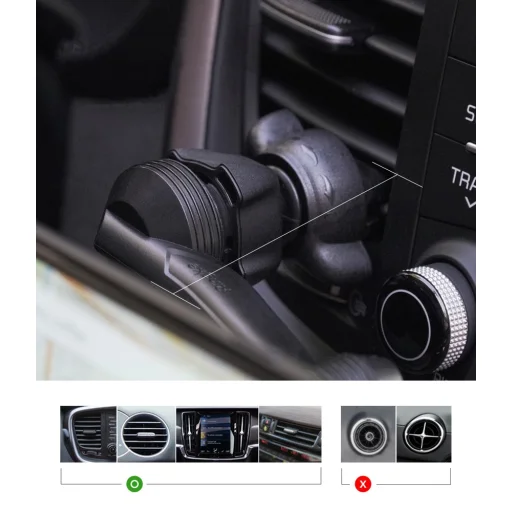 Ringke univerzális mágneses autós telefontartó fekte színben - 10