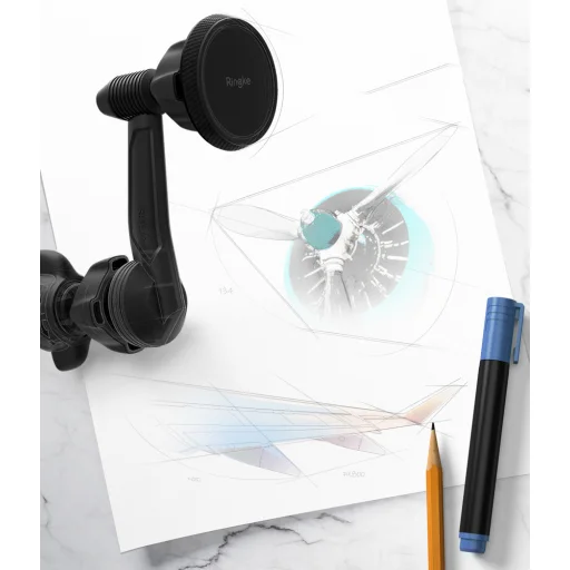 Ringke univerzális mágneses autós telefontartó fekte színben - 11