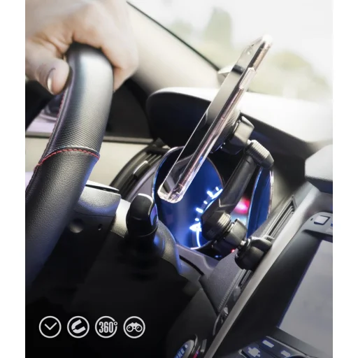 Ringke univerzális mágneses autós telefontartó fekte színben - 13