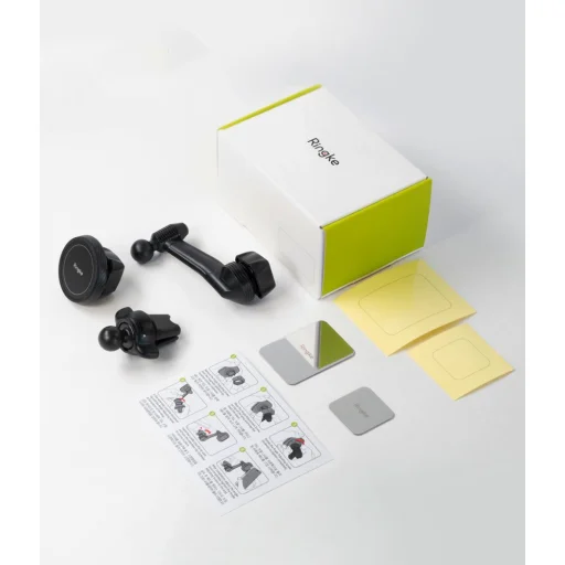 Ringke univerzális mágneses autós telefontartó fekte színben - 14