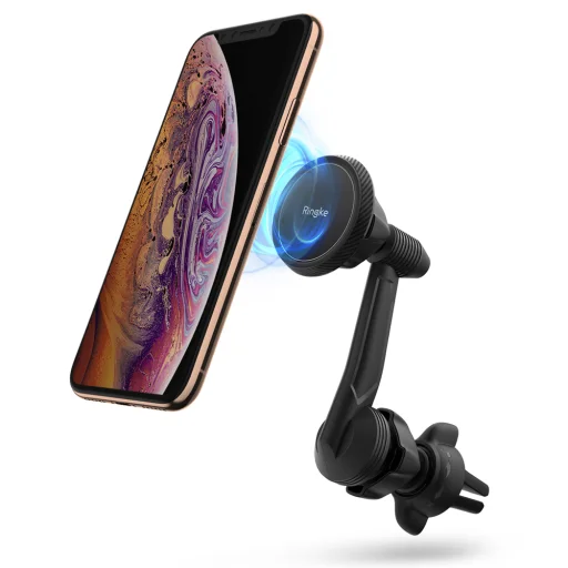 Ringke univerzális mágneses autós telefontartó fekte színben - 1