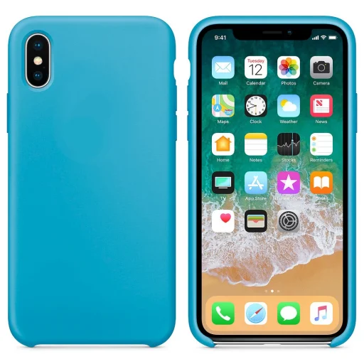 iPhone X/XS Szilikon tok világoskék színben - 2