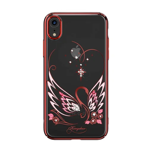 Kingxbar Swan tok Swarovski kristály díszítéssel iPhone XR piros színben - 1