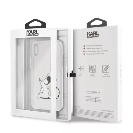 Karl Lagerfeld Choupette mintás tok iPhone X/XS áttetsző - 4