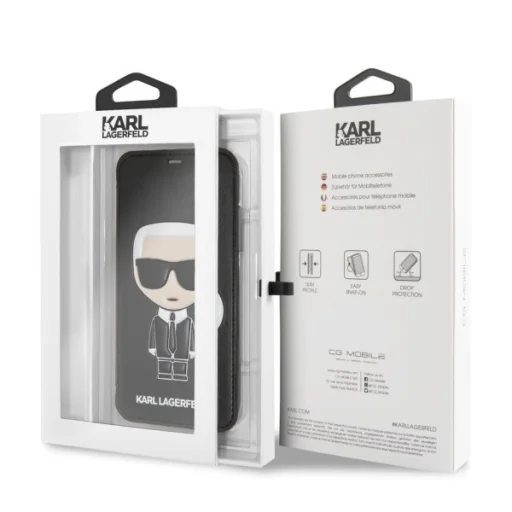Karl Lagerfeld Iconic iPhone XR fliptok fekete (KLFLBKI61IKPUBK) - 6
