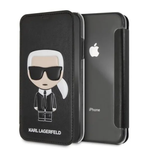 Karl Lagerfeld Iconic iPhone XR fliptok fekete (KLFLBKI61IKPUBK) - 1