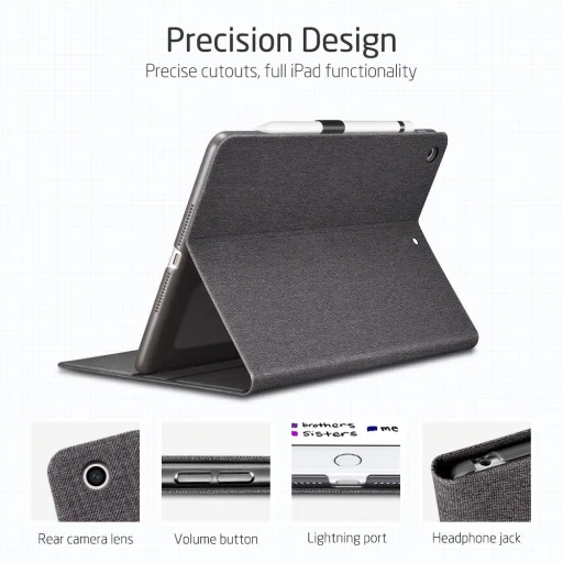 ESR Simplicity tok iPad 9.7 2017/2018 fekete - 4