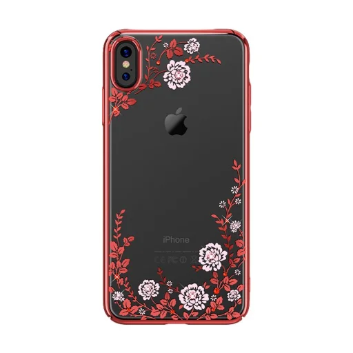 iPhone XS MAX Kavaro Flora virágmintás tok piros - 1