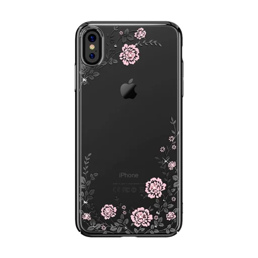 Kavaro Flora virágmintás tok iPhone XR fekete - 1