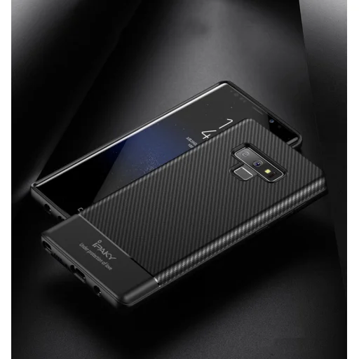Samsung Note 9 N960 szürke színben iPaky Szénszál mintájú TPU tok  - 2