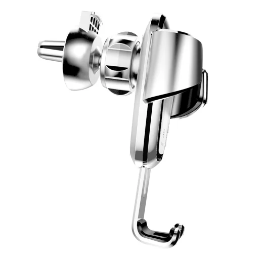 Baseus Gravity univerzális szellőzőre erősíthető autós telefontartó ezüst színben - 6