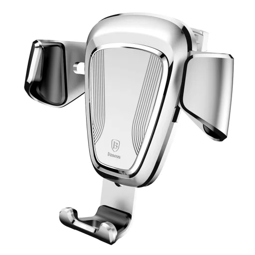 Baseus Gravity univerzális szellőzőre erősíthető autós telefontartó ezüst színben - 1