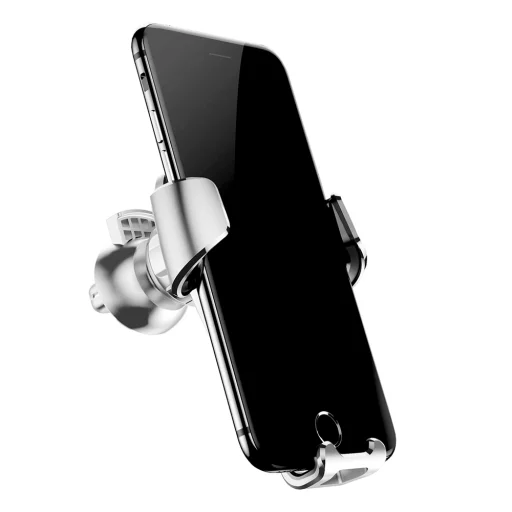 Baseus Gravity univerzális szellőzőre erősíthető autós telefontartó ezüst színben - 5