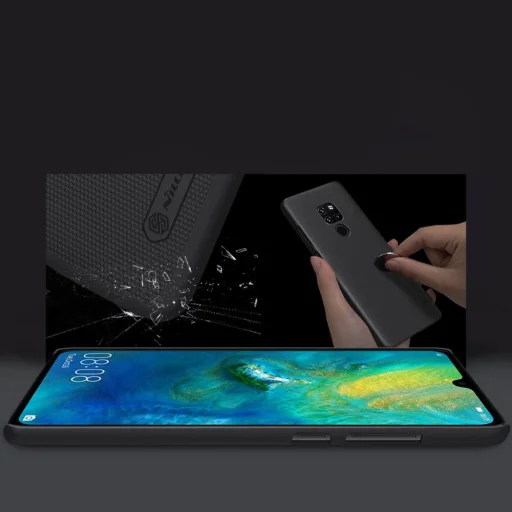 Nillkin Super Frosted Shield tok + ajándék támaszték Huawei Mate 20 fekete - 5