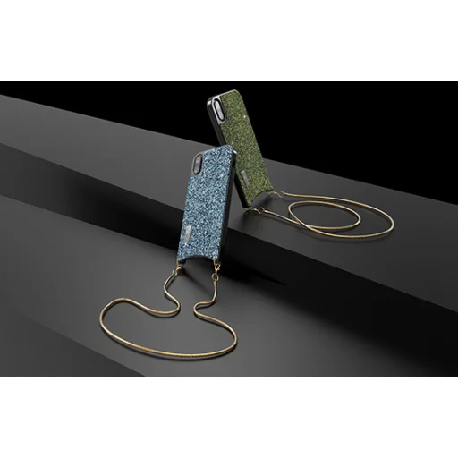 Iphone XS MAX BAG flitteres tok szürke - 5