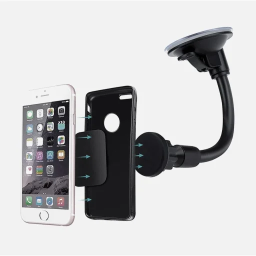 Univerzális autós telefontartó flexibilis karral fekete színben - 6