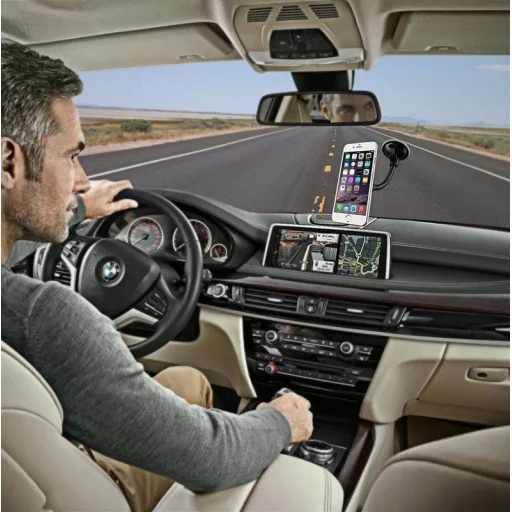 Univerzális autós telefontartó flexibilis karral fekete színben - 4