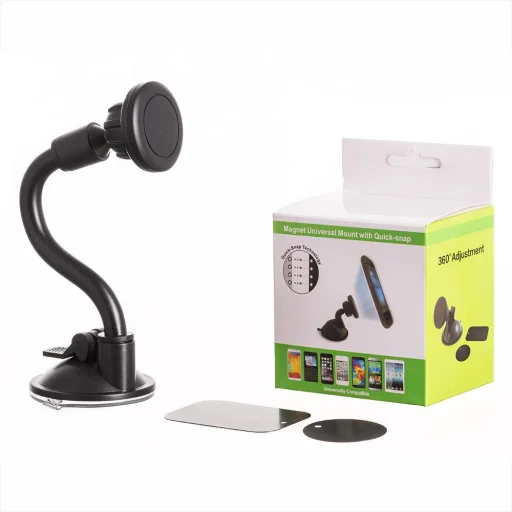 Univerzális autós telefontartó flexibilis karral fekete színben - 5
