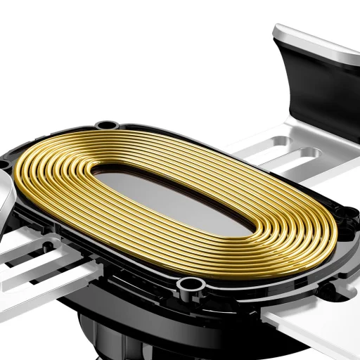 Baseus Gravity vezeték nélküli autós Qi gyorstöltő és telefontartó flexibilis karral ezüst - 6