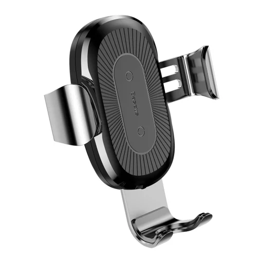 Baseus Gravity vezeték nélküli autós Qi gyorstöltő és telefontartó flexibilis karral ezüst - 4