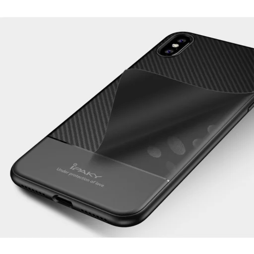 iPaky Carbon Fiber flexibilis TPU tok iPhone XR kék - 9