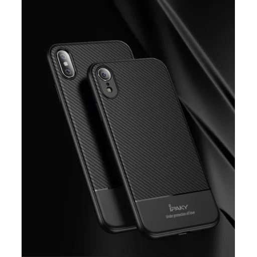 iPaky Carbon Fiber flexibilis TPU tok iPhone XR kék - 2