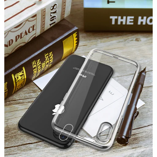 IPAKY Effort TPU tok és kijelzővédő üvegfólia iPhone XR áttetsző - 7