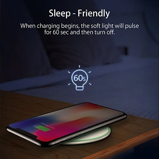 ESR PC vezeték nélküli Qi gyorstöltő cink ötvözet kerettel fehér színben  - 3