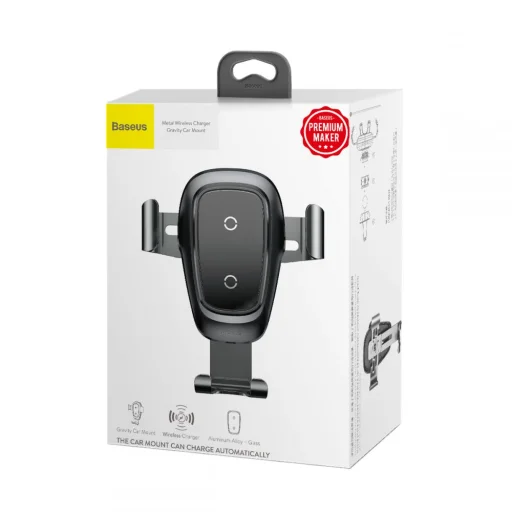 Baseus Gravity szellőzőre rögzíthető vezeték nélküli töltő, autós qi töltő fekete színben - 8