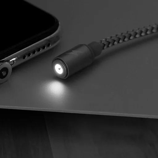 Remax RC-095i mágneses USB/Lightning kábel LED világítással 1m 1A fekete - 6