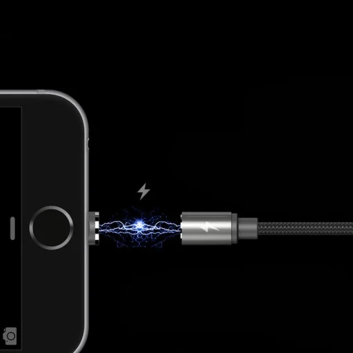 Remax RC-095i mágneses USB/Lightning kábel LED világítással 1m 1A fekete - 2