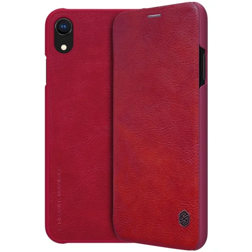 Nillkin Qin bőr fliptok iPhone XR piros színben - 7