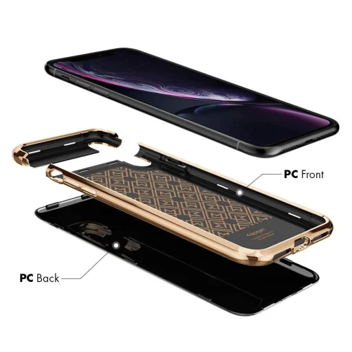 Spigen La Manon Etui iPhone XR arany/fekete (064CS25311) - 4