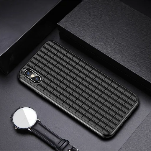 iPhone XS MAX iPaky Waffle flexibilis TPU tok fekete - 12