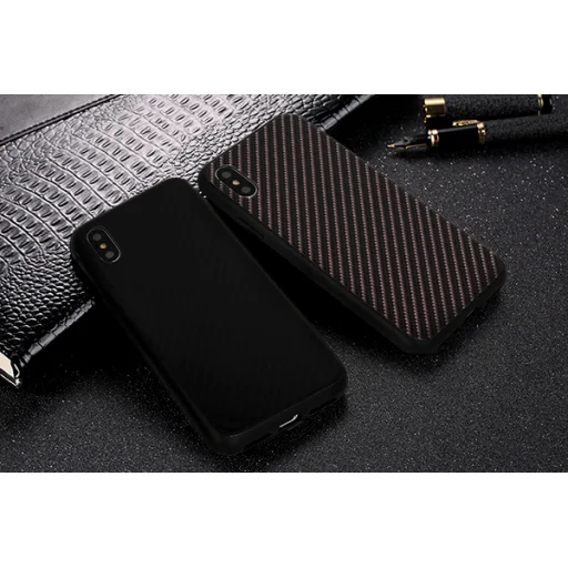 9H üveghátlapú tok szénszál mintával Huawei Mate 20 sötétszürke - 5