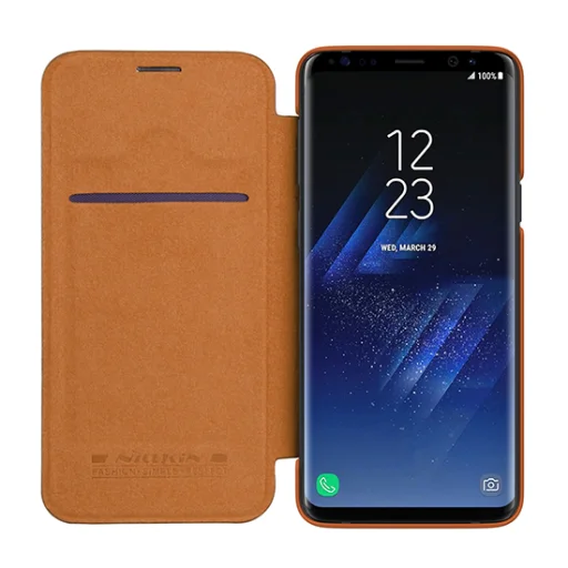 Nillkin Qin bőr fliptok Samsung S9 Plus barna - 5