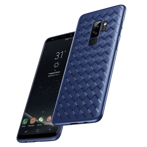 Baseus BV fonott textúrájú TPU tok Samsung S9 Plus kék színben - 5
