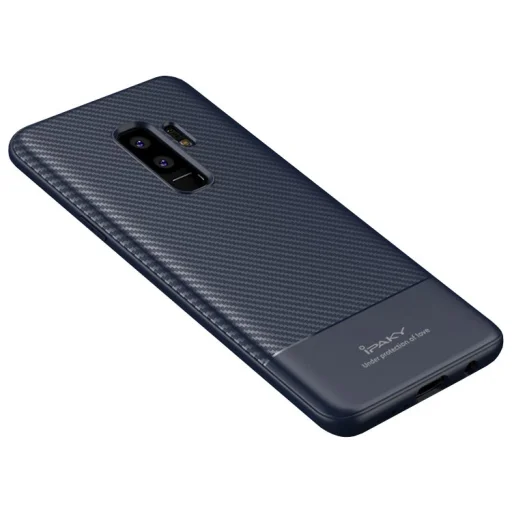 iPaky Carbon Fiber flexibilis TPU tok Samsung S9 Plus kék - 1