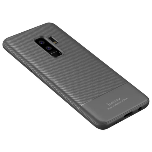 iPaky Carbon Fiber flexibilis TPU tok Samsung S9 Plus szürke - 1