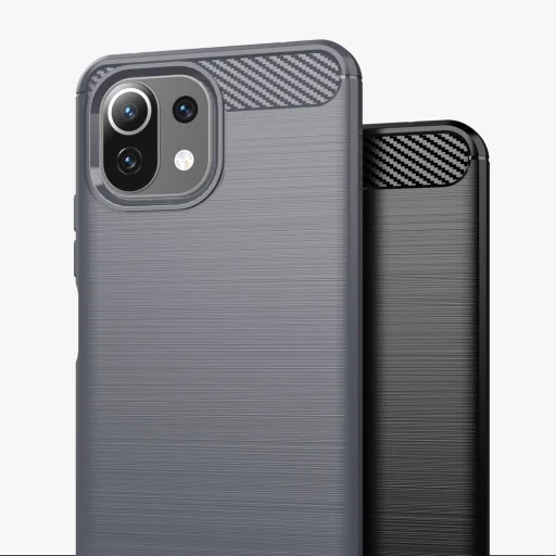 Xiaomi Mi 11 Lite 5G Carbon szénszál mintájú TPU tok fekete - 3