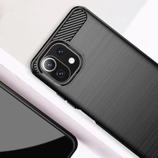 Xiaomi Mi 11 Lite 5G Carbon szénszál mintájú TPU tok fekete - 4