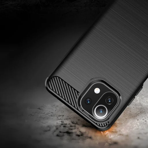 Xiaomi Mi 11 Lite 5G Carbon szénszál mintájú TPU tok fekete - 5