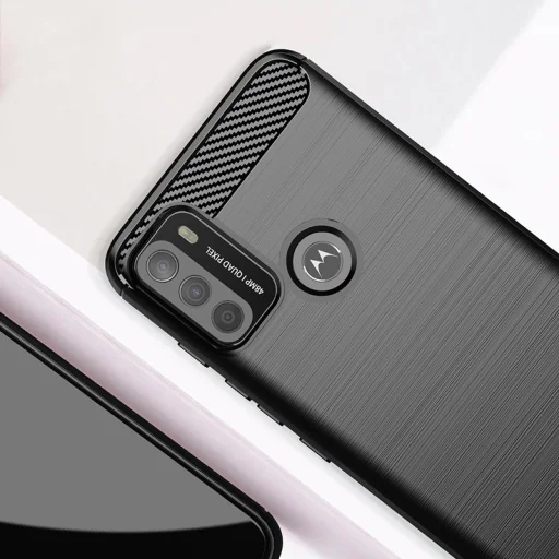 Motorola Moto G50 Carbon szénszál mintájú TPU tok fekete - 4