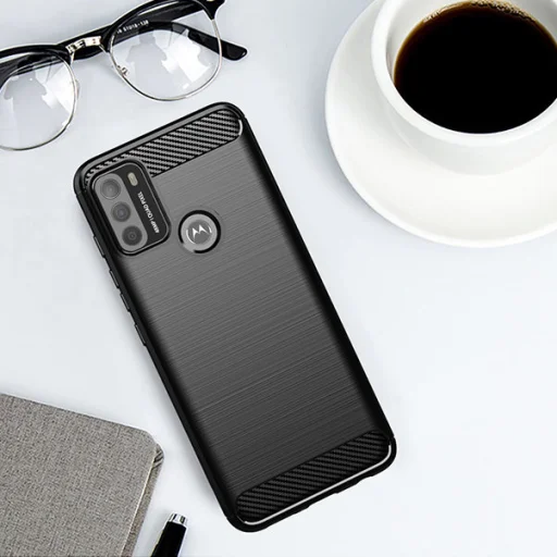 Motorola Moto G50 Carbon szénszál mintájú TPU tok fekete - 10