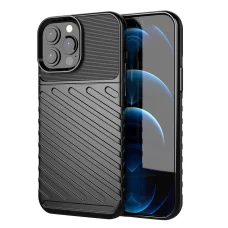 iPhone 13 Pro Max Thunder fokozott védelmet biztosító flexibilis TPU tok fekete