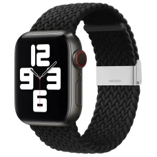 Apple Watch 8/7/6 / SE / 5/4/3/2 (41mm / 40mm / 38mm) Fabric szövet óraszíj fekete